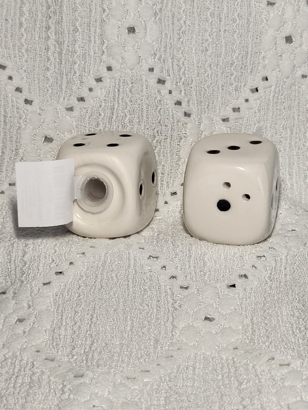 Salt And Pepper Ceramic Dice Miniatures - Picture 2 of 2